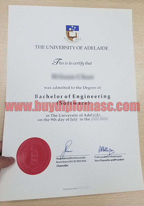 Fake University of Adelaide certificate