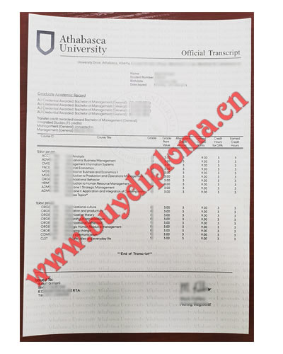 Athabasca University Transcripts certificate