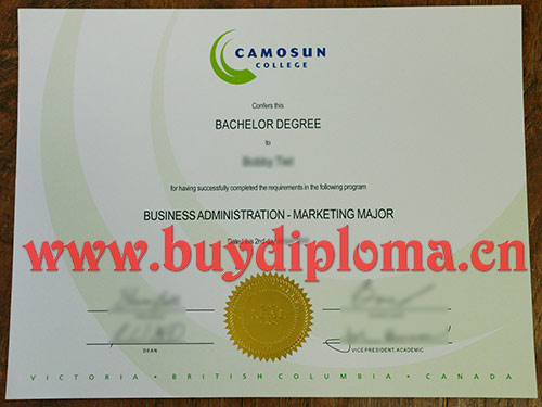 Camosun College degree certificate