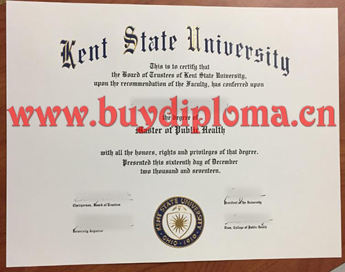 Kent State University degree certificate