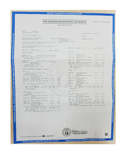 Buy fake GWU Transcript-GWU Transcript Certificate sample