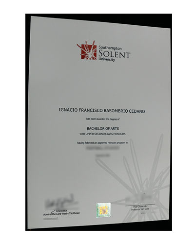 Buy Solent University fake diploma certificate