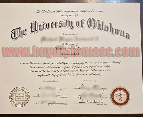 university of Oklahoma degree certificate