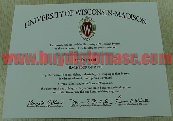 UW–Madison degree certificate