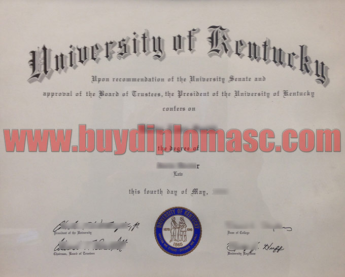 University of Kentucky diploma certificate