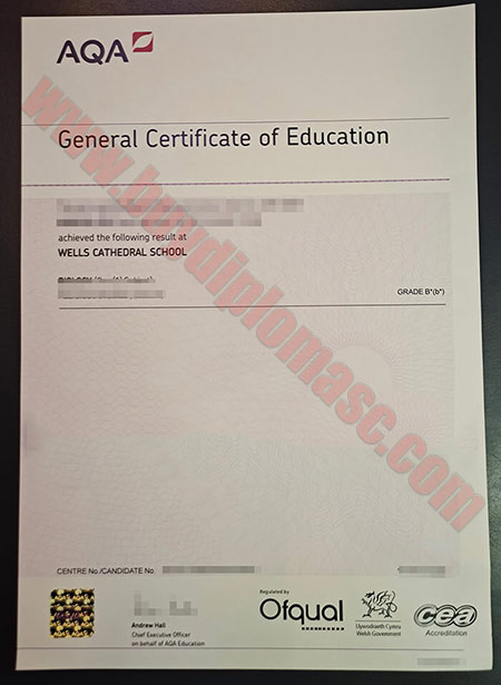 AQA fake certificate