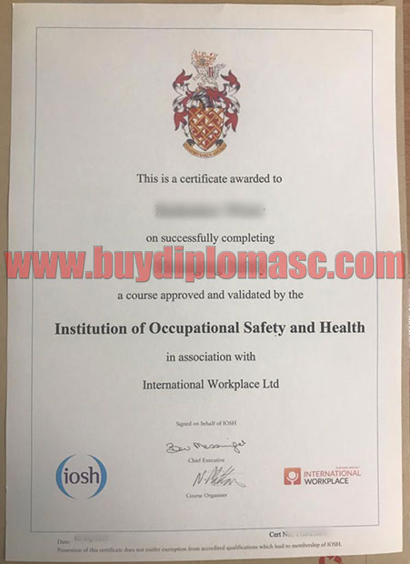 IOSH fake certificate