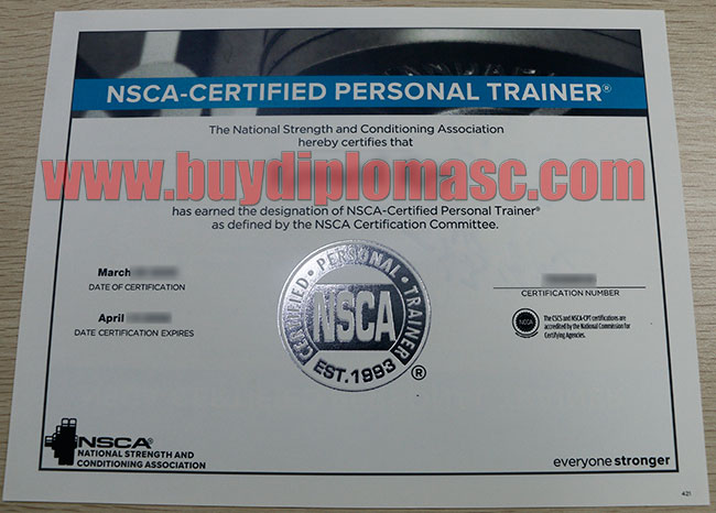 Fake NSCA Certificate