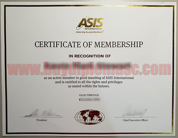 ASIS Fake Certificate
