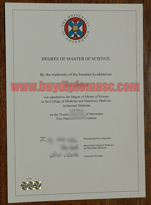 fake University of Edinburgh Certificate