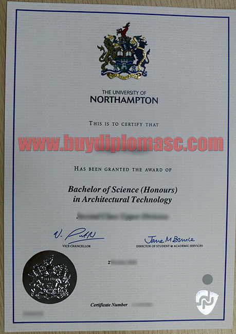 Fake University of Northampton degree certificate