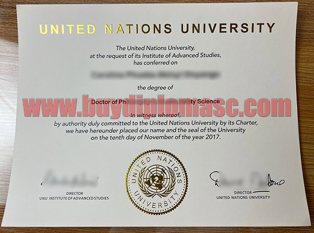 Fake UNU degree Certificate