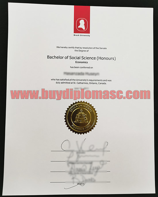 Brock University Fake Diploma certificate