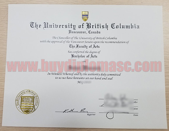 fake UBC degree certificate