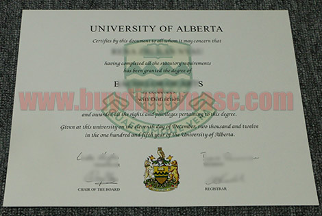 University of Alberta degree certificate