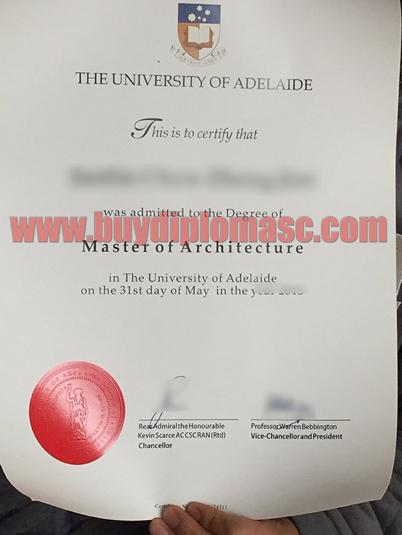 Fake University of Adelaide certificate