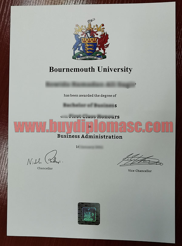 Fake Bournemouth University Certificate