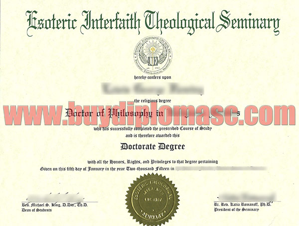 fake Religious degree certificate