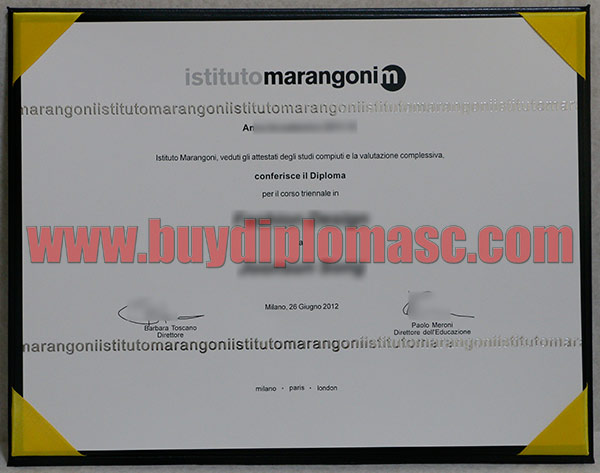 Fake Istituto Marangoni certificate