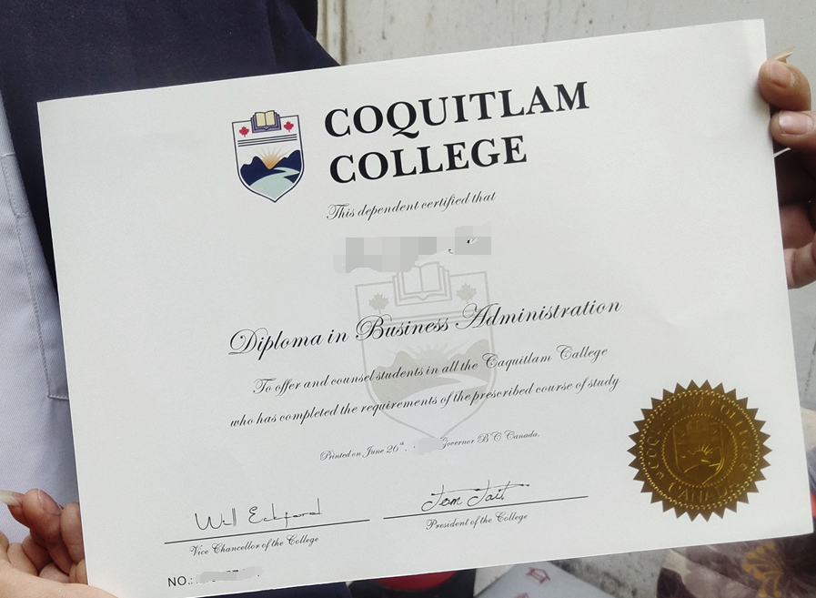 Fake Coquitlam College Certificate