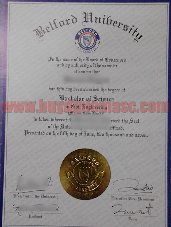 fake Belford University degree Certificate