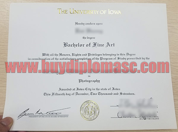 University of Iowa fake certificate