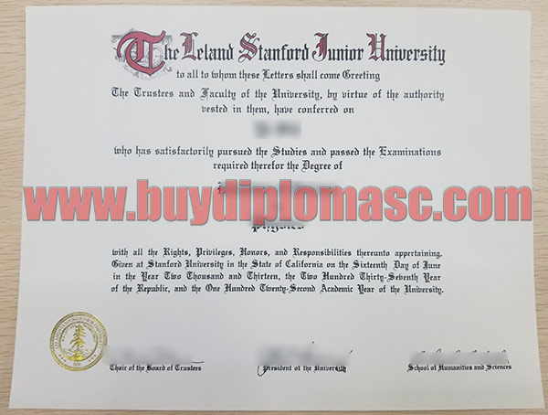 fake Stanford University degree certificate