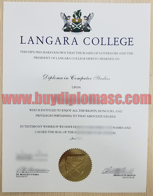 Langara College diploma certificate