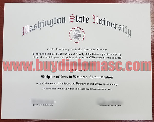 Fake WSU degree Certificate