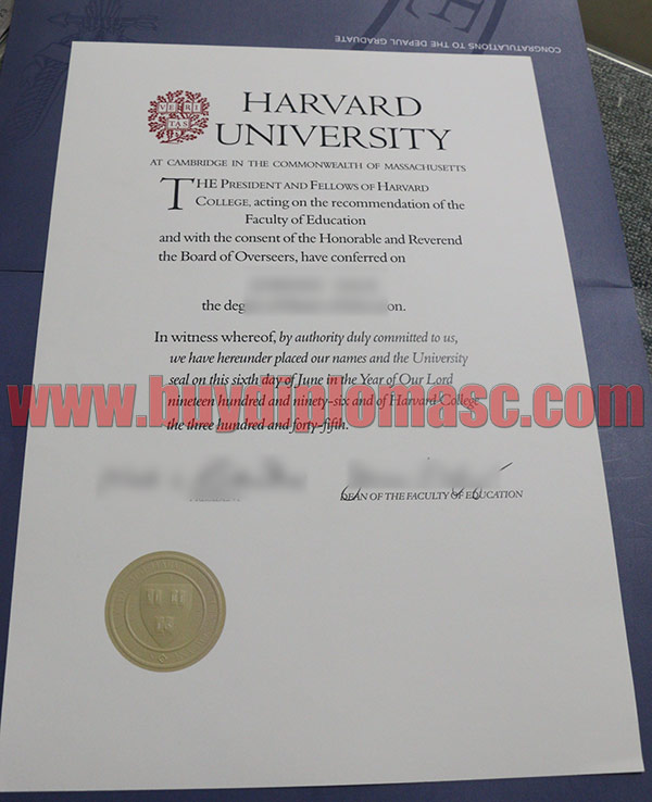 Fake Harvard University Certificate