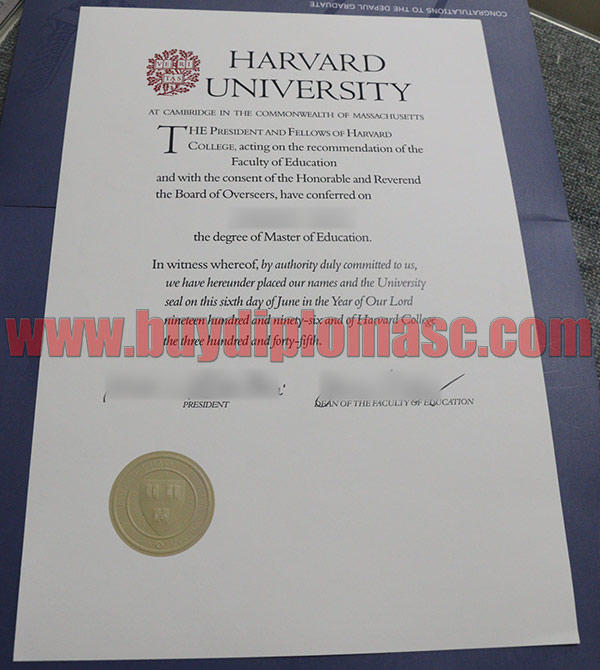 Fake Harvard University Certificate