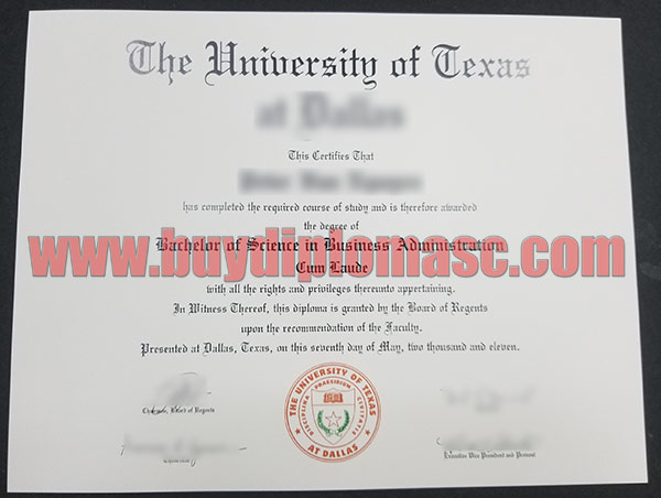 UT-Dallas fake diploma certificate