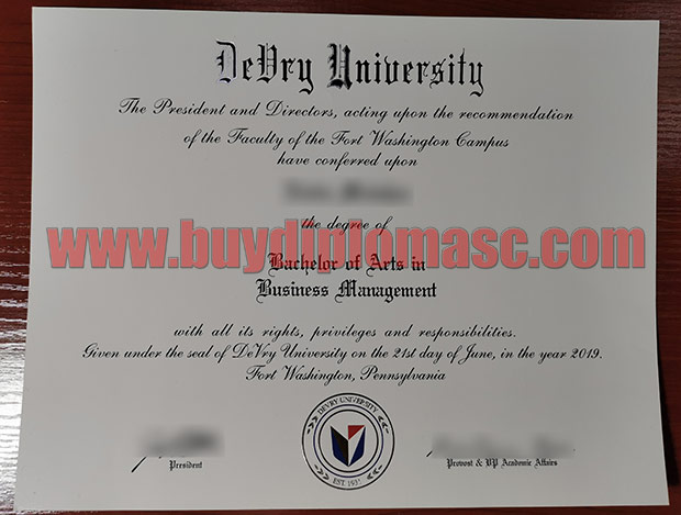 fake DeVry University degree Certificate
