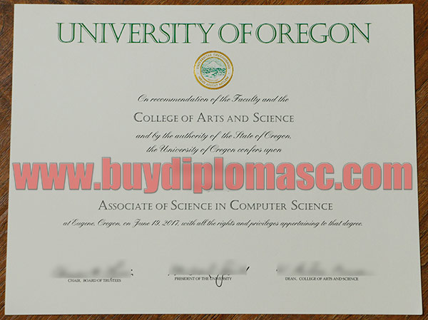 University of Oregon fake certificate