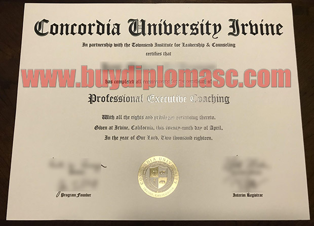 Concordia University Irvine Certificate