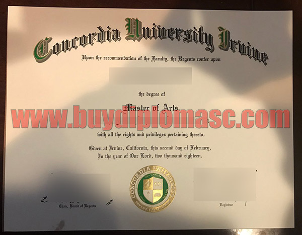 Concordia University Irvine Certificate
