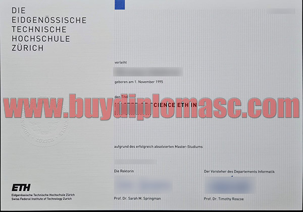 Fake ETH Zurich certificate