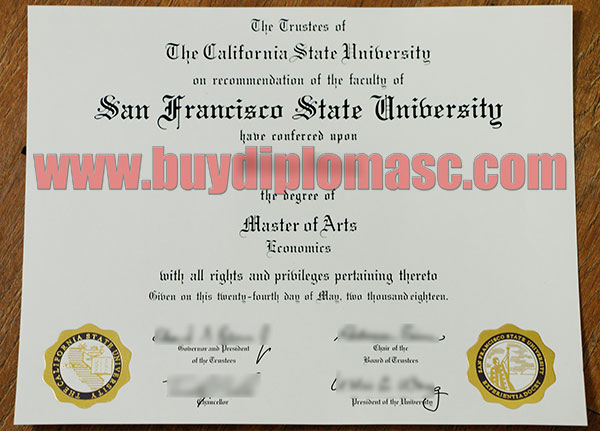 Fake SFSU Diploma Certificates