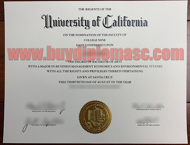 Fake UCSC Degree certificate