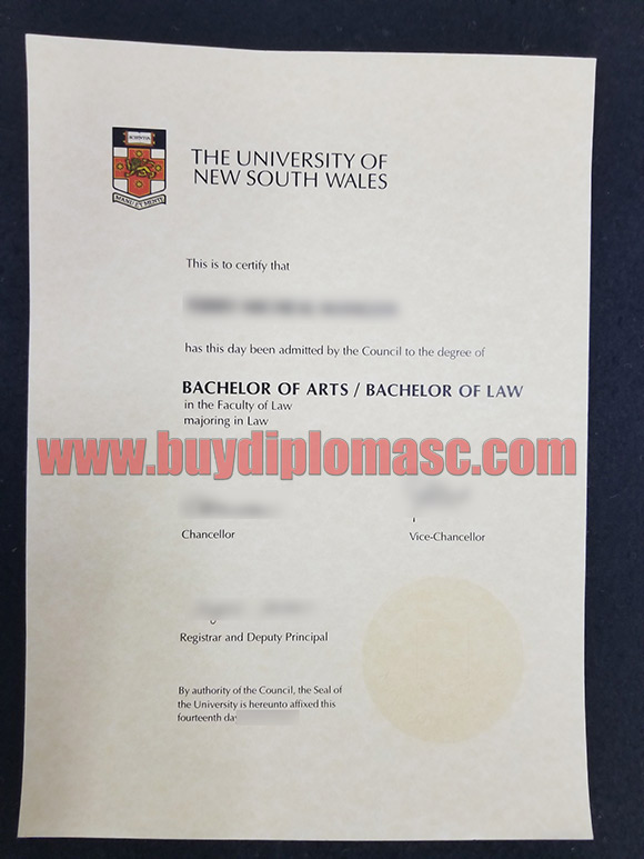 UNSW Degree Certificate