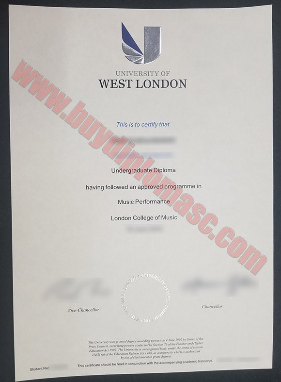 fake University of West London certificate