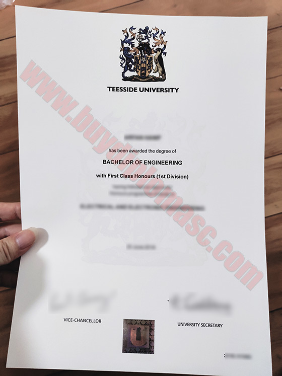 Teesside University degree Certificate