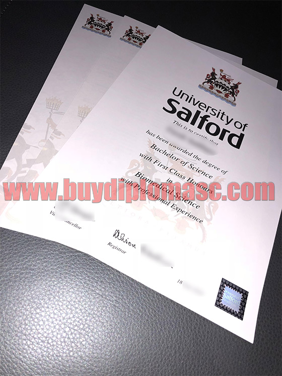 fake University of Salford certificate