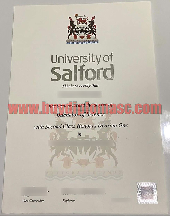 fake University of Salford certificate