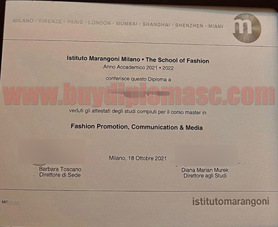 Istituto Marangoni fake certificate