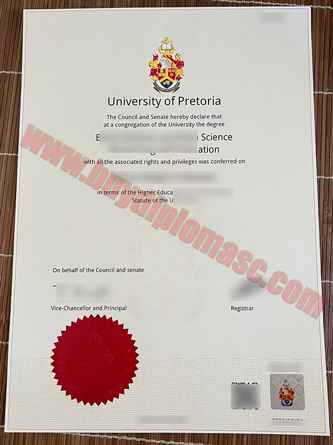 fake University of Pretoria degree