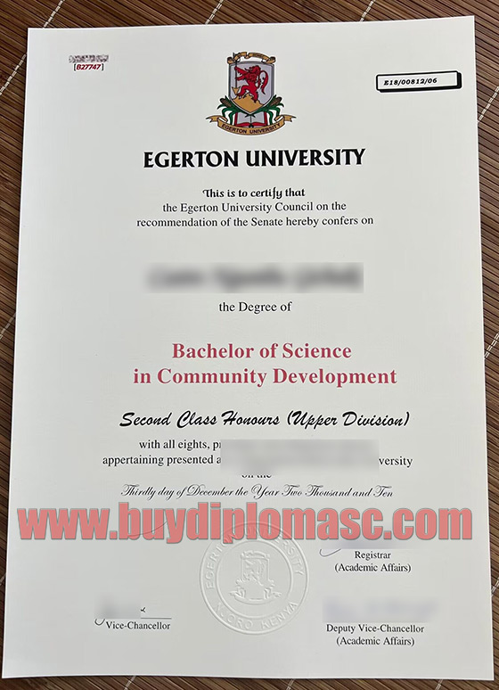 fake Egerton University Certificate