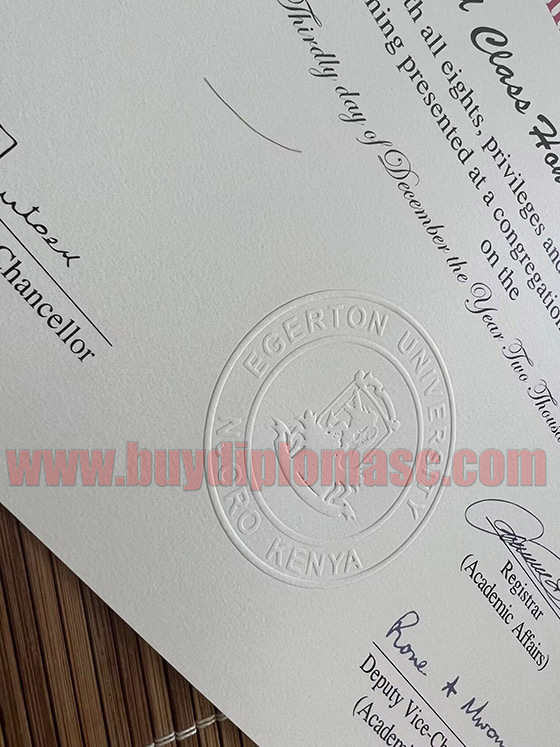 fake Egerton University Certificates