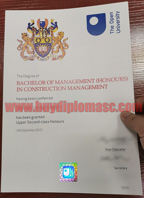 Open University bachelor degree Certificate