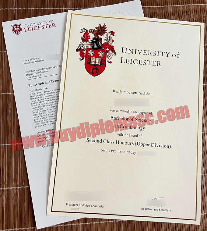 University of Leicester degree sample